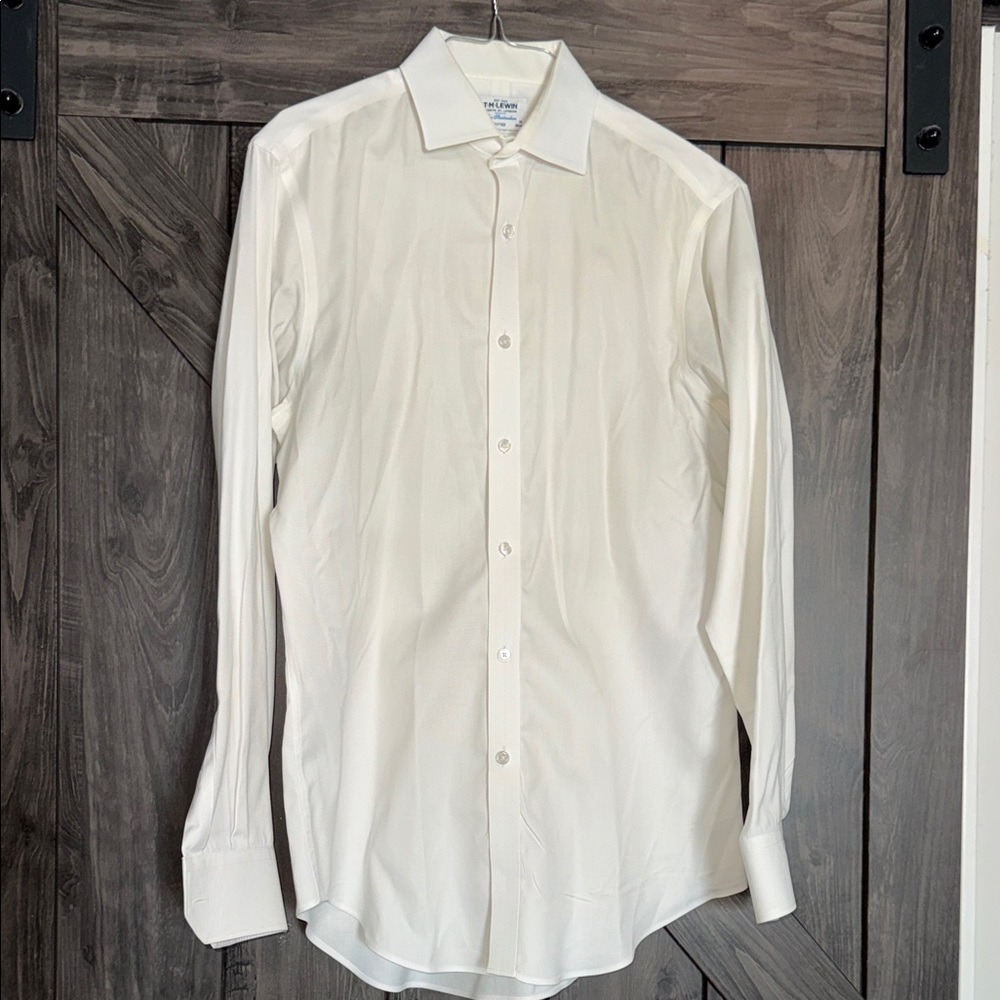 T M Lewis Classic White Men's Shirt
